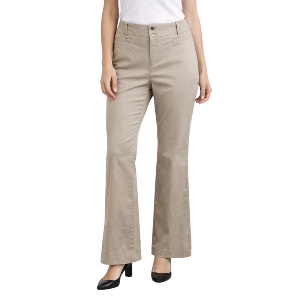 Calvin Klein Favorite Fit Bootcut Pants Mid Rise Tan Beige Women’s Size 14
